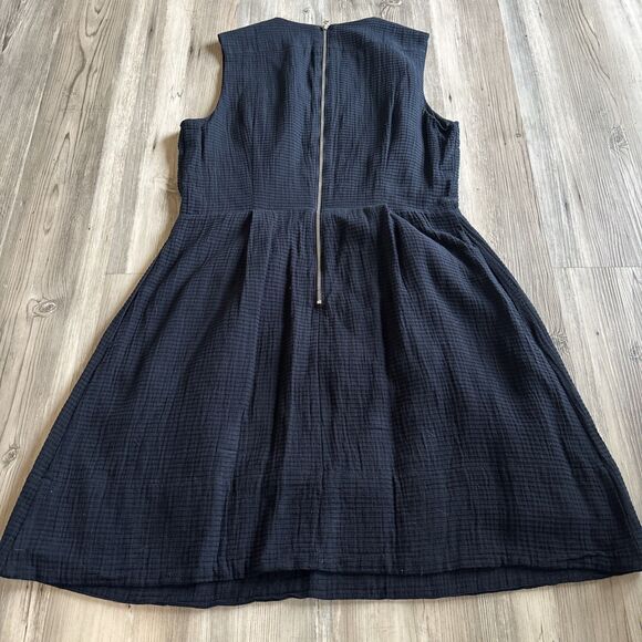 Gap 100% Cotton Black Sleeveless Lined Dress With Pockets Size 10 - Picture 7 of 7